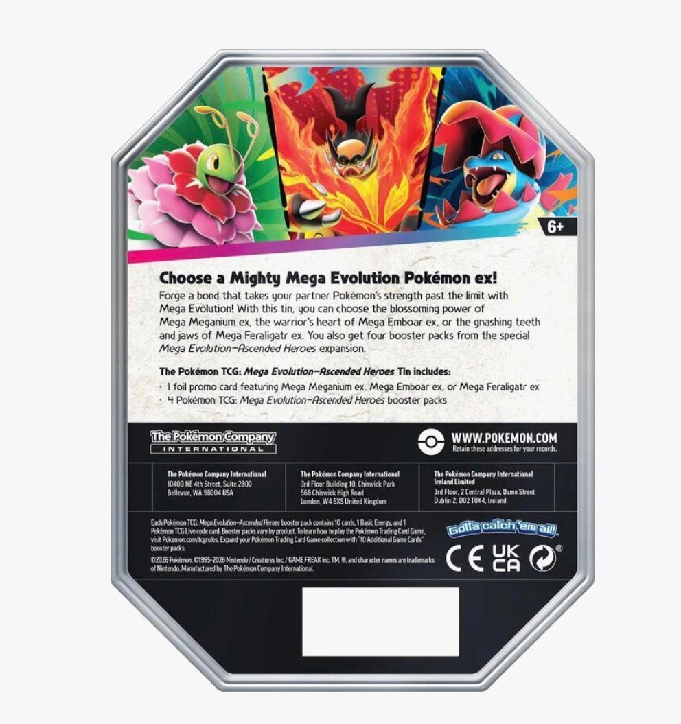 Pokémon TCG: Ascended Heroes Tin [Mega Feraligatr ex] - ME: Ascended Heroes