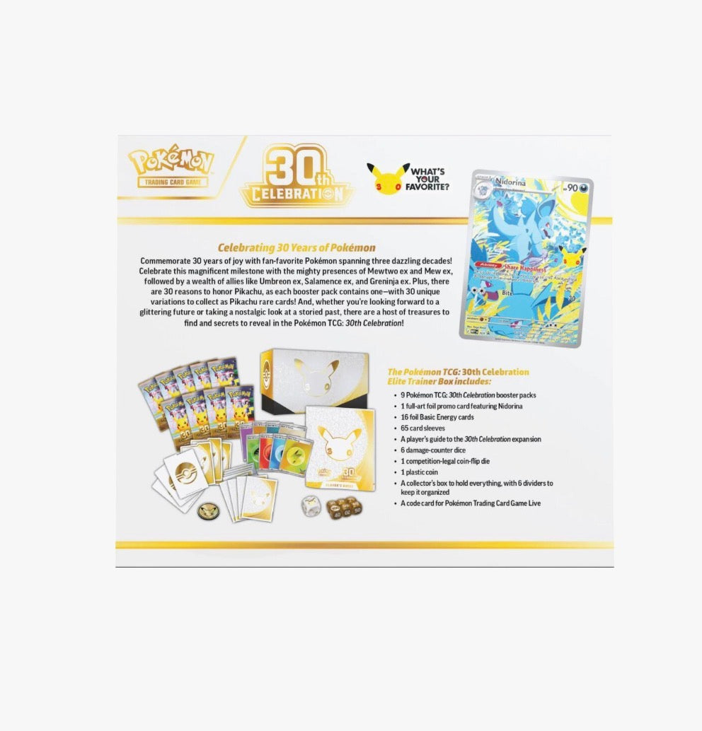Pokémon TCG: 30th Celebration Elite Trainer Box - ME: 30th Celebration