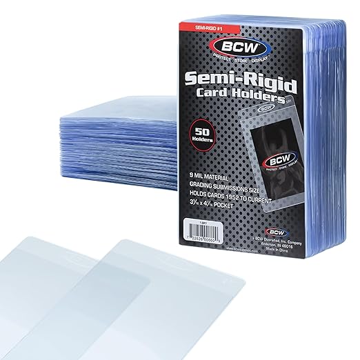 BCW Semi Rigid Card Holder #1 50 Pack